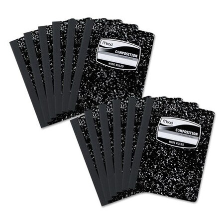 Mead Products 9.75 x 7.5 in. Wide & Legal Rule Square Deal Composition Book 100 Pages, Black, 12PK ME472463